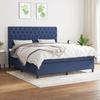 Maison Exclusive - Bed Slat Base with Blue 160x200 Cm Fabric Mattress