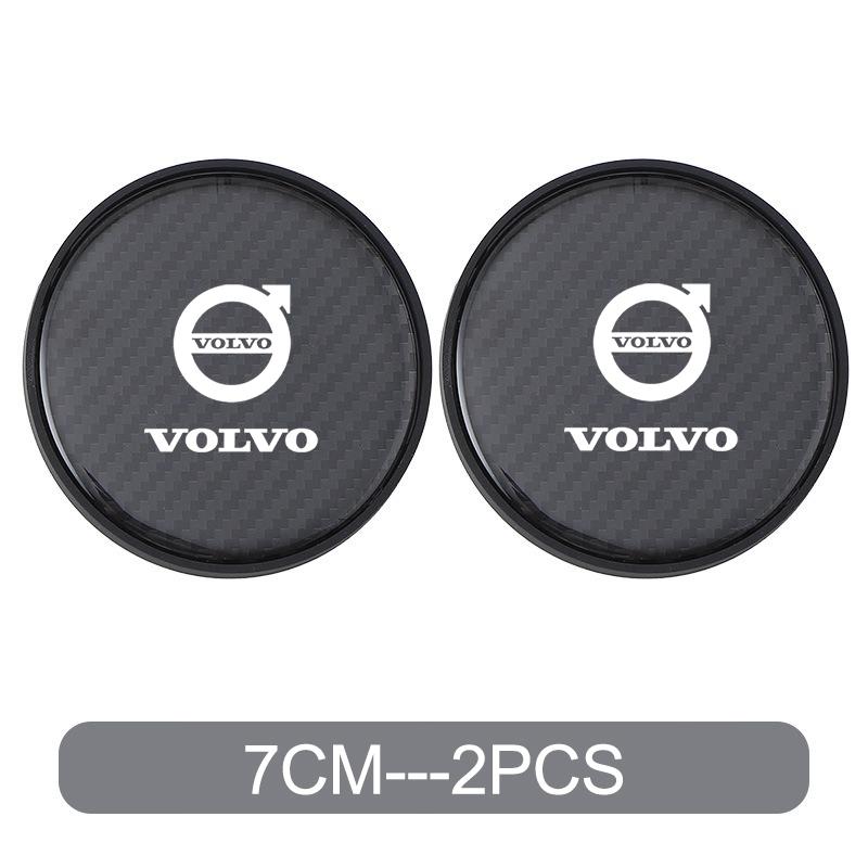 

2Pcs Car Coasters Pads Water Cup Slots Non-Slip Mat For Volvo Xc60 Xc90 V40 V60 S60 V50 V90 S80 C40 XC40 V70 XC70 C30 C70 EX90