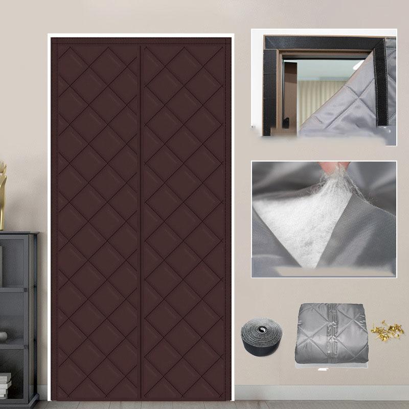 

Осінь і зима Самопоглинаюча бавовна Домашні потовщені дверні штори Теплоізоляція Перегородки Штори зимові холодні штори 85x200cm коричневий