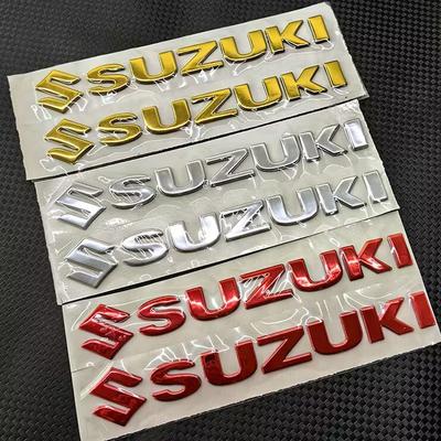 2pcs For Suzuki Stickers GSXR1000 GSR600 GSXS1000 Accessories 3D Tank Decal Logo Emblem Gold Silver Black Red Motorcycle Sticker