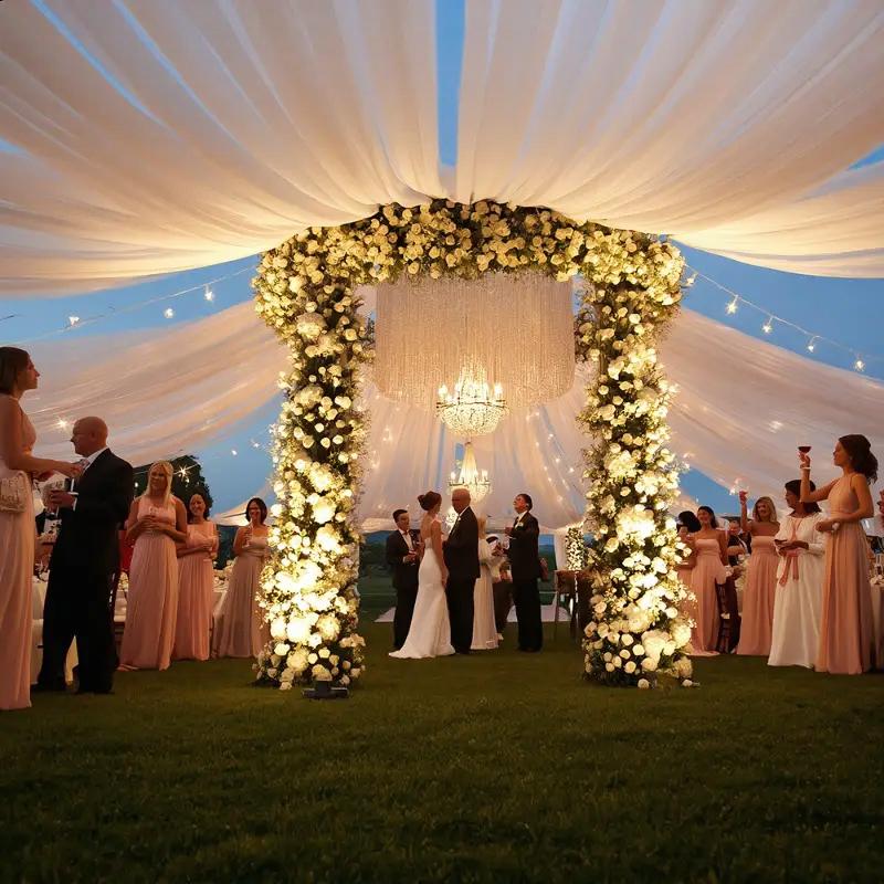 1PC Soft Wedding Decoration Sparkling Party Decoration Flowing Dreamy Atmosphere Natural Stage Background