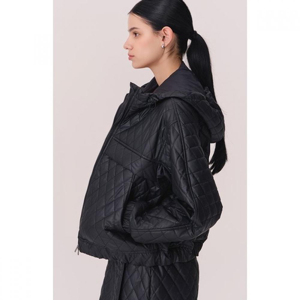 Huit Fake Leather Oversized Hooded Jumper Htwjp5l12t