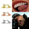 Hollow Dental Grills Copper Pentagram Tooth Caps Fashion Irregular Star Tooth Grillz  Men Women