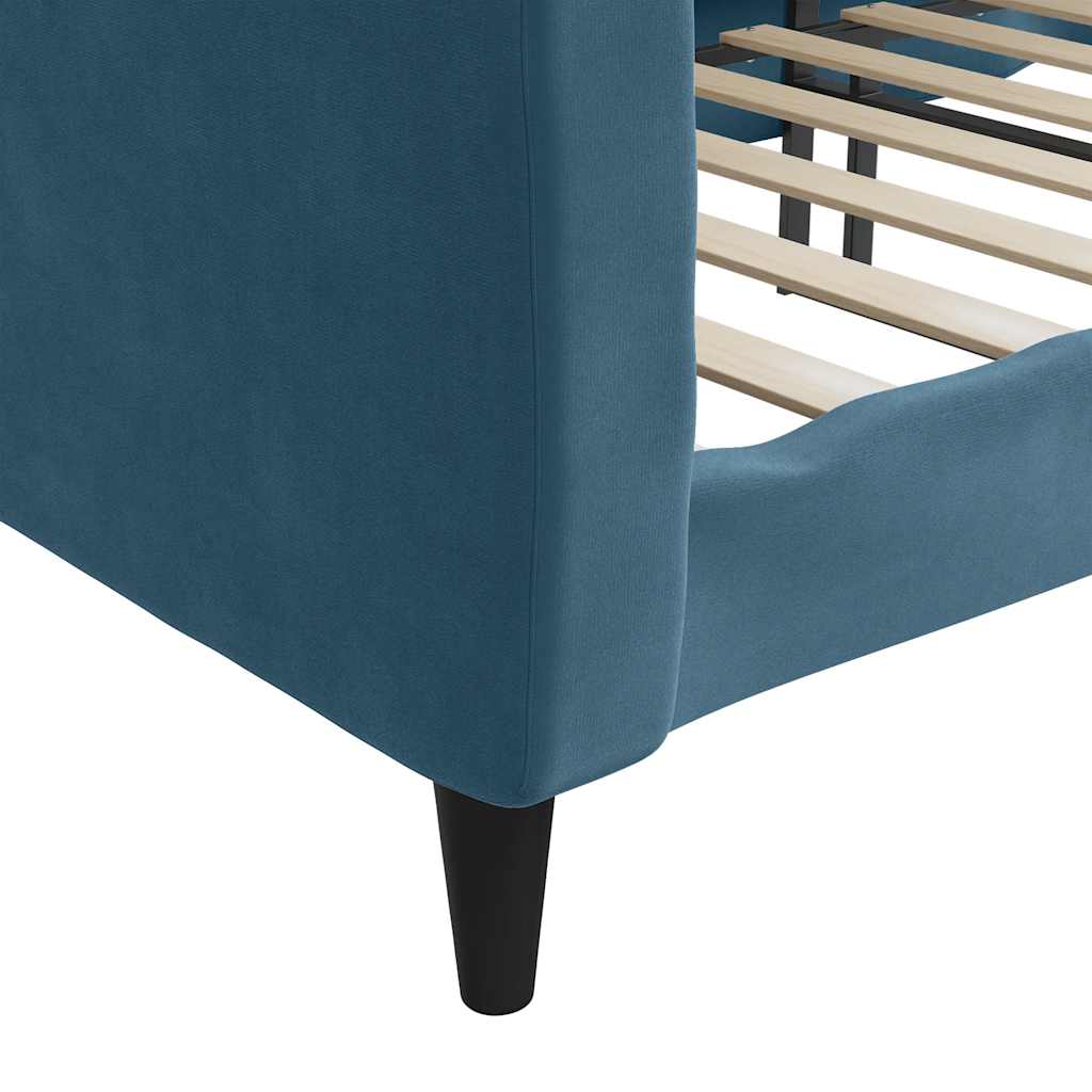 Vidaxl Sofa with Sleeping Function, Blue, 80X200 Cm, Upholstered In Velvet