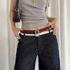 Style Thin Pu Leather Belt With Metal Clasp For Daily Casual Outfits