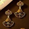 European and American Exaggerated Enamel Temperament Personality Classic Classical Fashion Heavy Industry Ethnic Style Earrings and Studs
