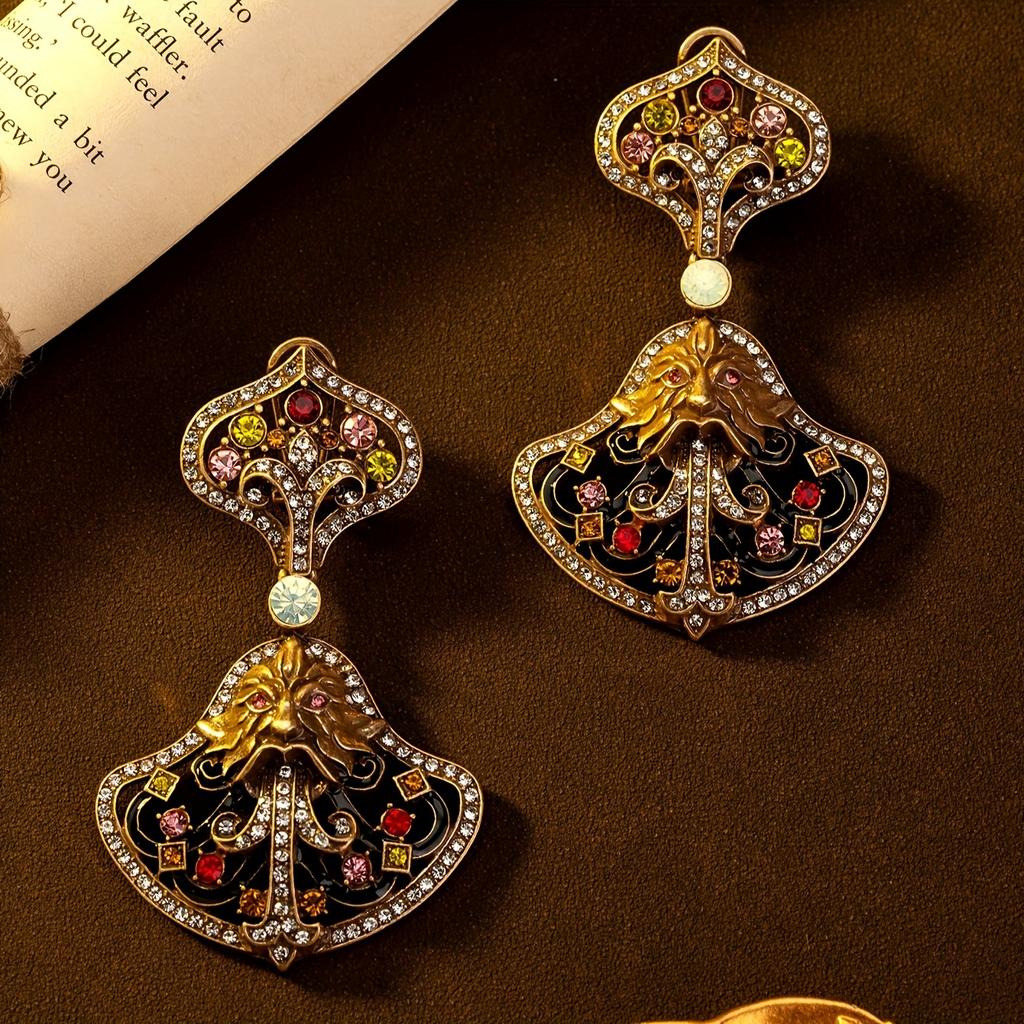 European and American Exaggerated Enamel Temperament Personality Classic Classical Fashion Heavy Industry Ethnic Style Earrings and Studs