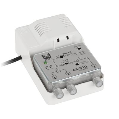 Broadband Antenna Amplifier Splitter 2 TV IP20 24V Alcad CA-210