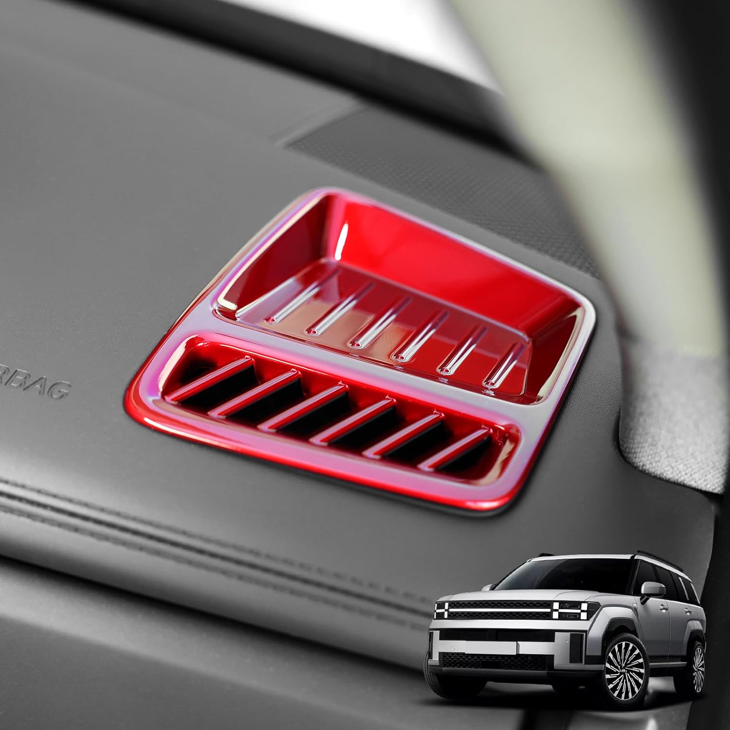 

YOUTOOCAR 2PCS Dashboard Air Vent Covers Compatible with Hyundai Santa Fe 2024-2026 Accessories (Carbon Fiber Pattern) красный