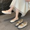 Beautiful skirt silver light mouth single shoes women's new summer Mary Jane Doudou shoes small leather shoes