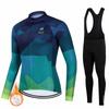 Salexo Winter Cycling Clothes Set Man Thermal Fleece Jersey Suit Sport Riding Bike MTB Clothing Bib Pants Sets Ropa Ciclismo