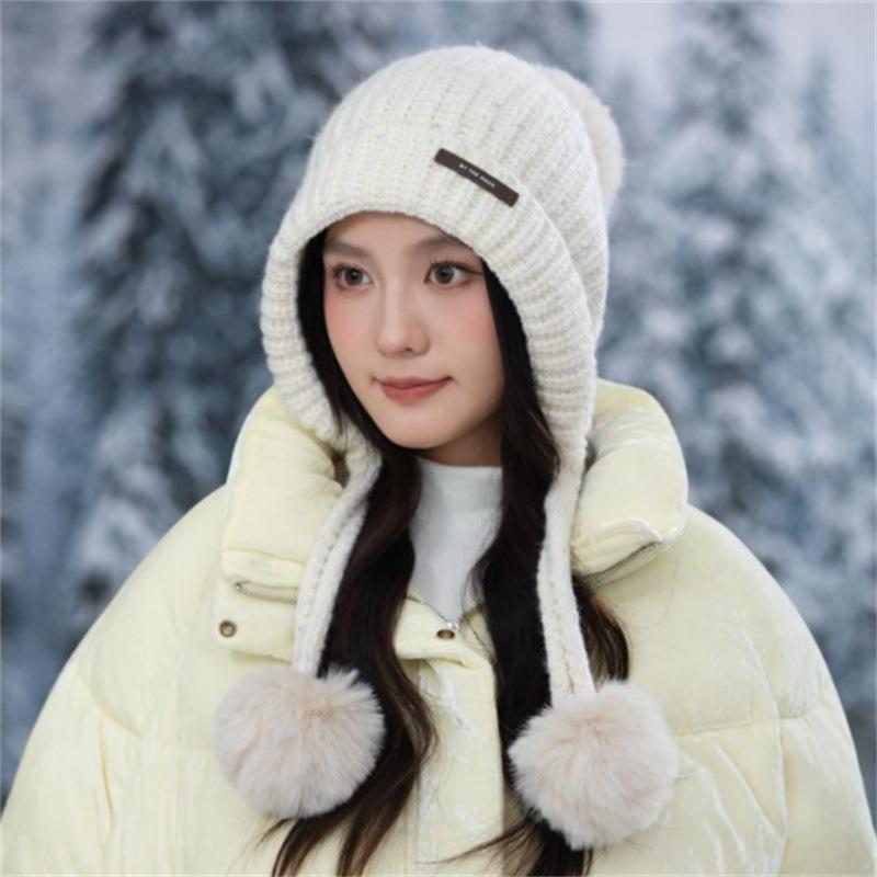 Beanie Hat with Earflap, Stretchy Acrylic Fabric, Adjustable Cap, and Storage Pocket, Hand Wash or Dry Clean