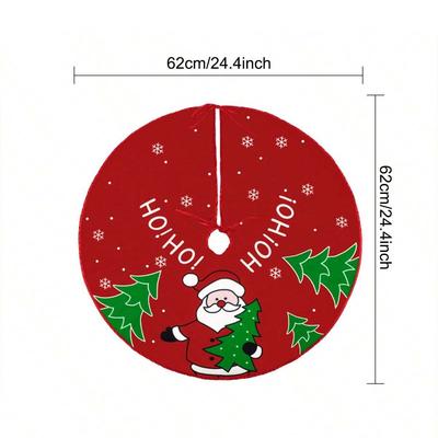 1ks-Veselý Vánoční Strom Sukně Sněhulák Xma Strom Červená Bavlna Vánoční Strom Sukně Ozdoby DIY Šťastné Vánoční Party Dekorace Suppl
