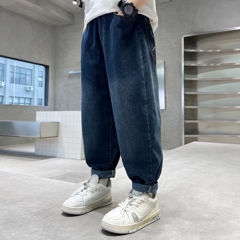 

Джинсы и зимние брюки для мальчиков 2024 года — брюки осень/зима-весна для больших детей 170cm