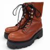 Ausgezeichnete Stiefel Triomphe Rangers Mid Leder Schnürung Braun 36 BE0293 Gebraucht