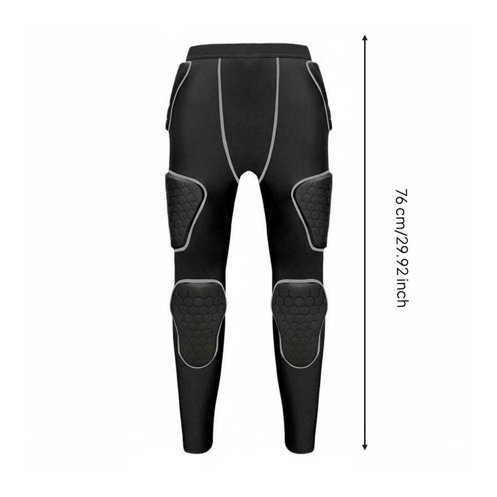 Pantaloni a Compressione Imbottiti Assorbiurto Allenamento Portiere