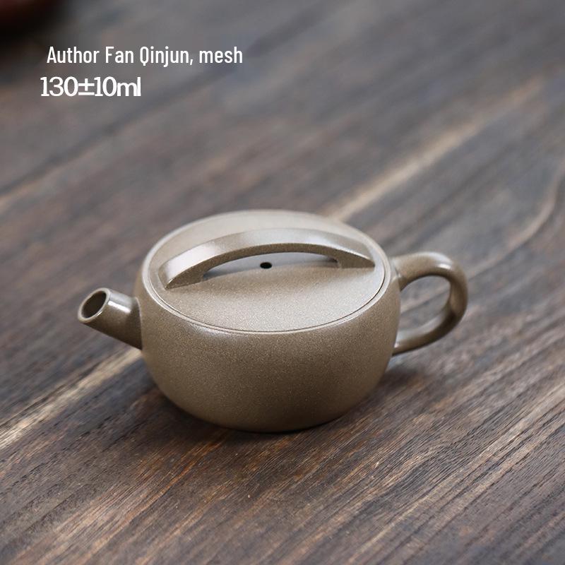 Yixing Green-Gray Duan Ni Handmade Teapot - Large Mouth Zisha Pot