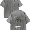 Women's Round Neck Short Sleeve Loose Fit 3D Print Washed Cotton T-Shirt Streetwear