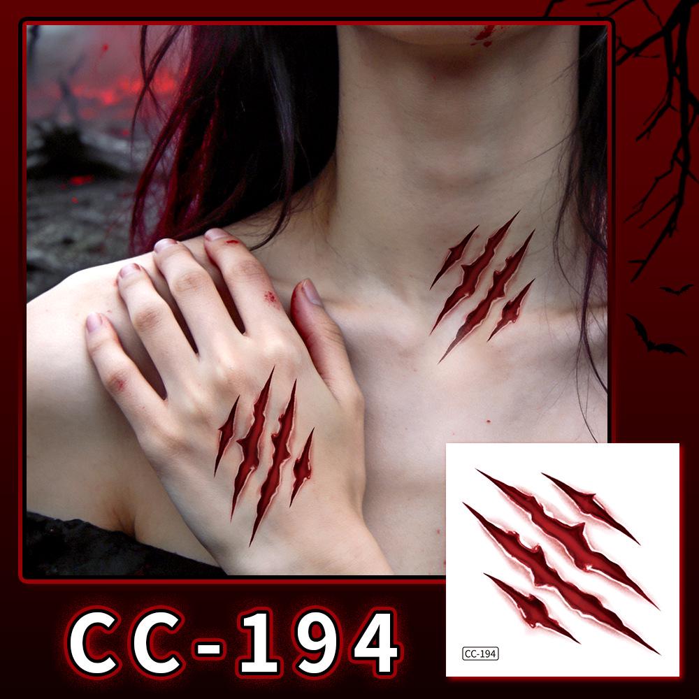 Nuovi Tatuaggi Impermeabili di Halloween Horror Cicatrice Faccia - Adesivi Trucco Opachi per Feste Festival