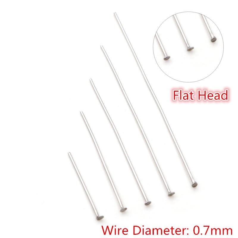 200-Piece Pack: 20-70mm Stainless Steel Ball, Eye, & Flat Head Pins for DIY Jewelry 25mm (200 pcs/10g)