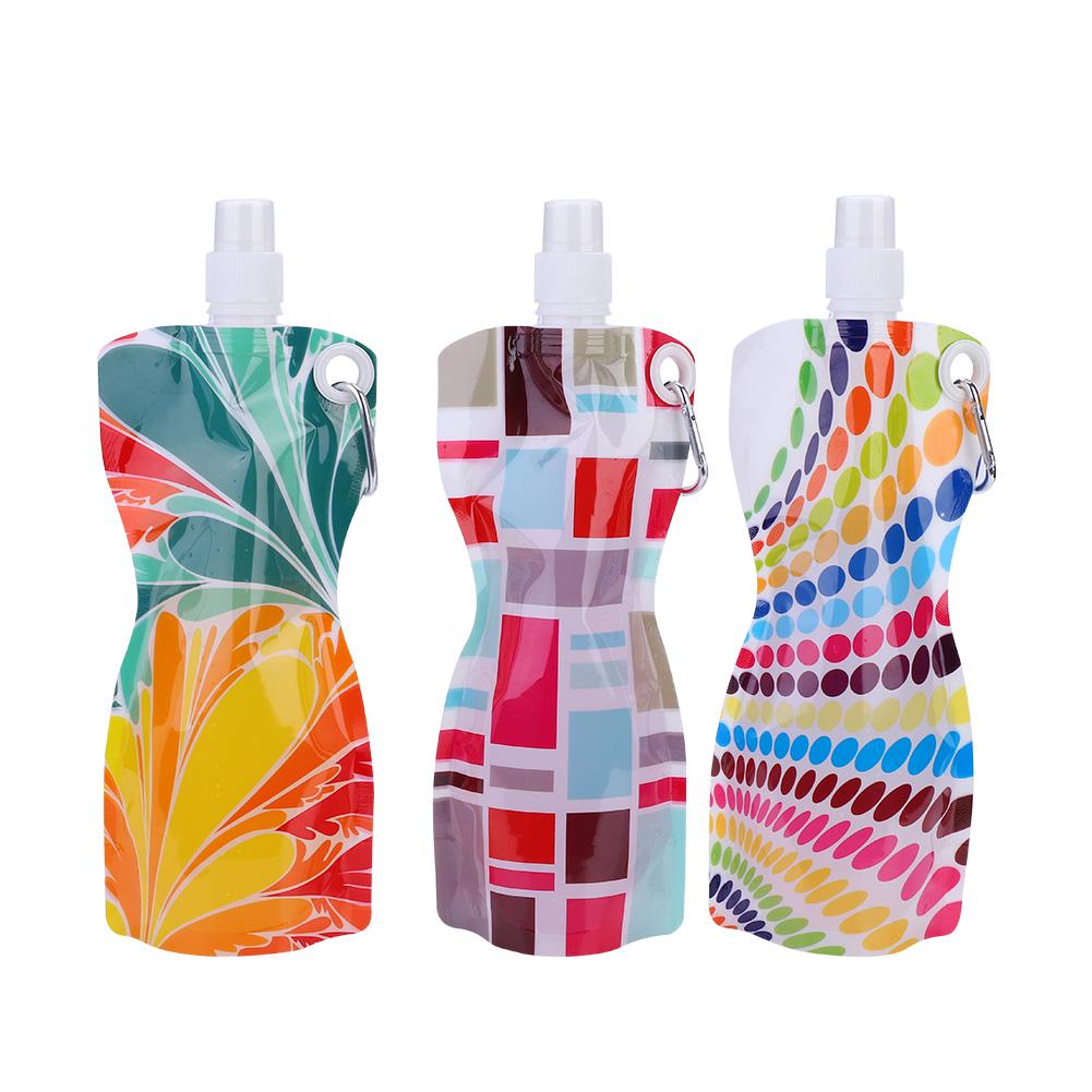 580ML Folding Portable Water Bag Hiking Camping Cycling Sport Bottle