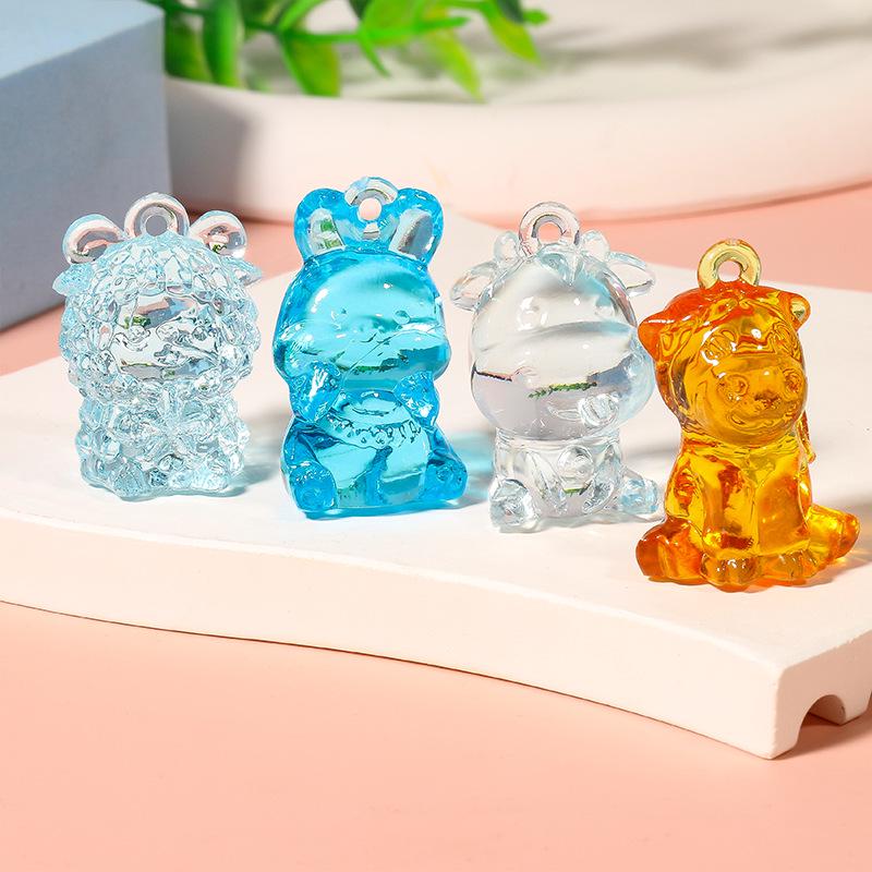 12 Zodiac Animal Series: Acrylic Cartoon Toy Gemstone Digging Accessories