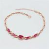 Rose Gold Plated Simple French Red Garnet Bracelet Premium Pure Purple Gold Women'S Bracelet