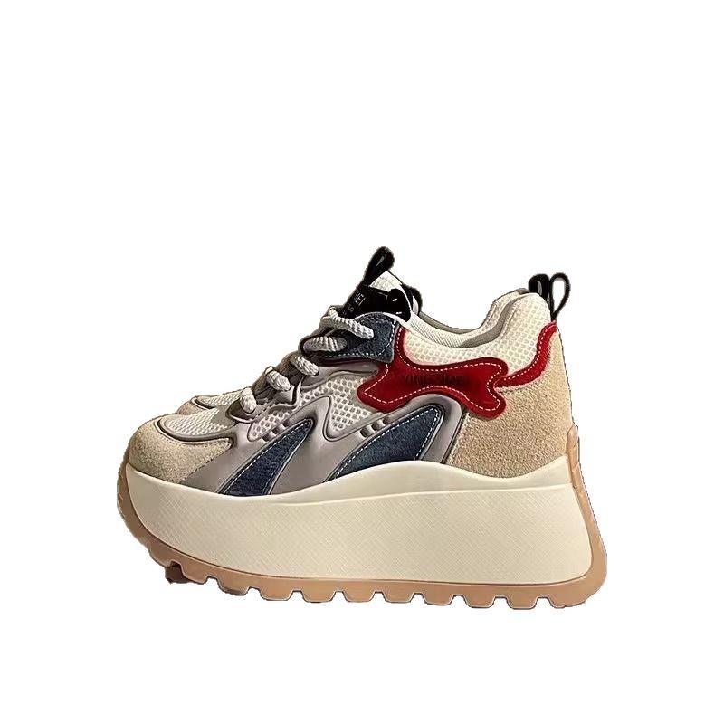 Platform dad shoes women's spring height increase small casual sports shoes
