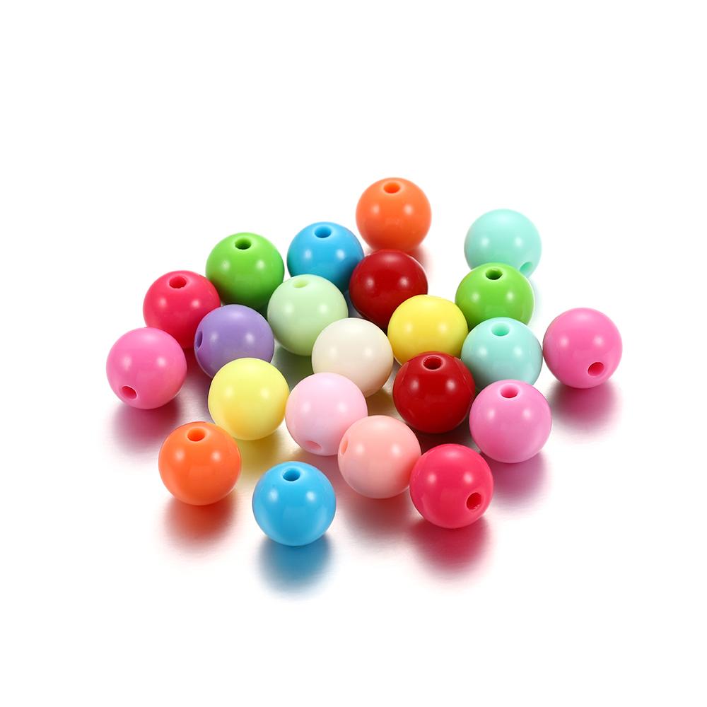 30-50pcs 6-12mm Acrylic Round Beads Candy Color Loose Spacer Bead Handcraft For DIY Jewelry Making Finding Supplies Accessories