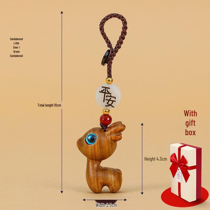 Little Deer Sandalwood Keychain Pendant for Men & Women