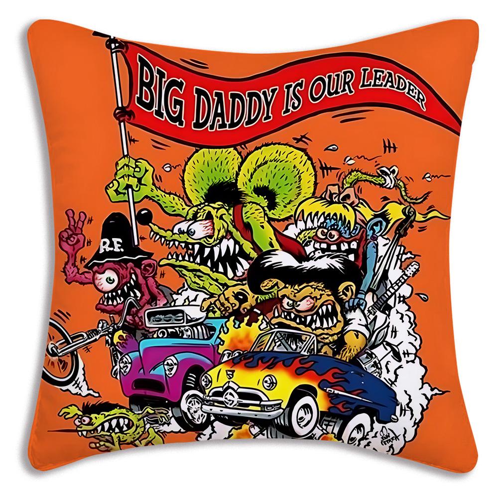 Funny R-Rat For F-Finks Pillow Covers Cartoon Sofa Decorative Home Double-sided Printing Short Plush Cute Cushion Cover