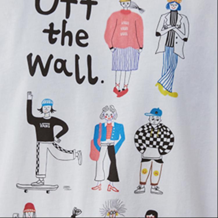 Vans OTW Artist Collaboration Print Short Sleeve T-Shirt Women Tops White VN0A4MNLWHT