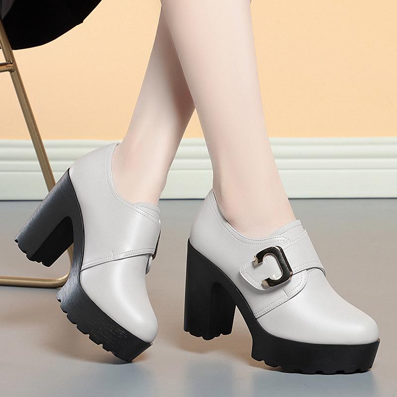 

Модная обувь в британском стиле с глубоким вырезом из мягкой кожи на массивном каблуке 2024 весна туфли женские оксфорды для офиса грация мода 35