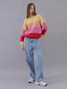 Hiloin Mohair Color Block Sweater (Red)