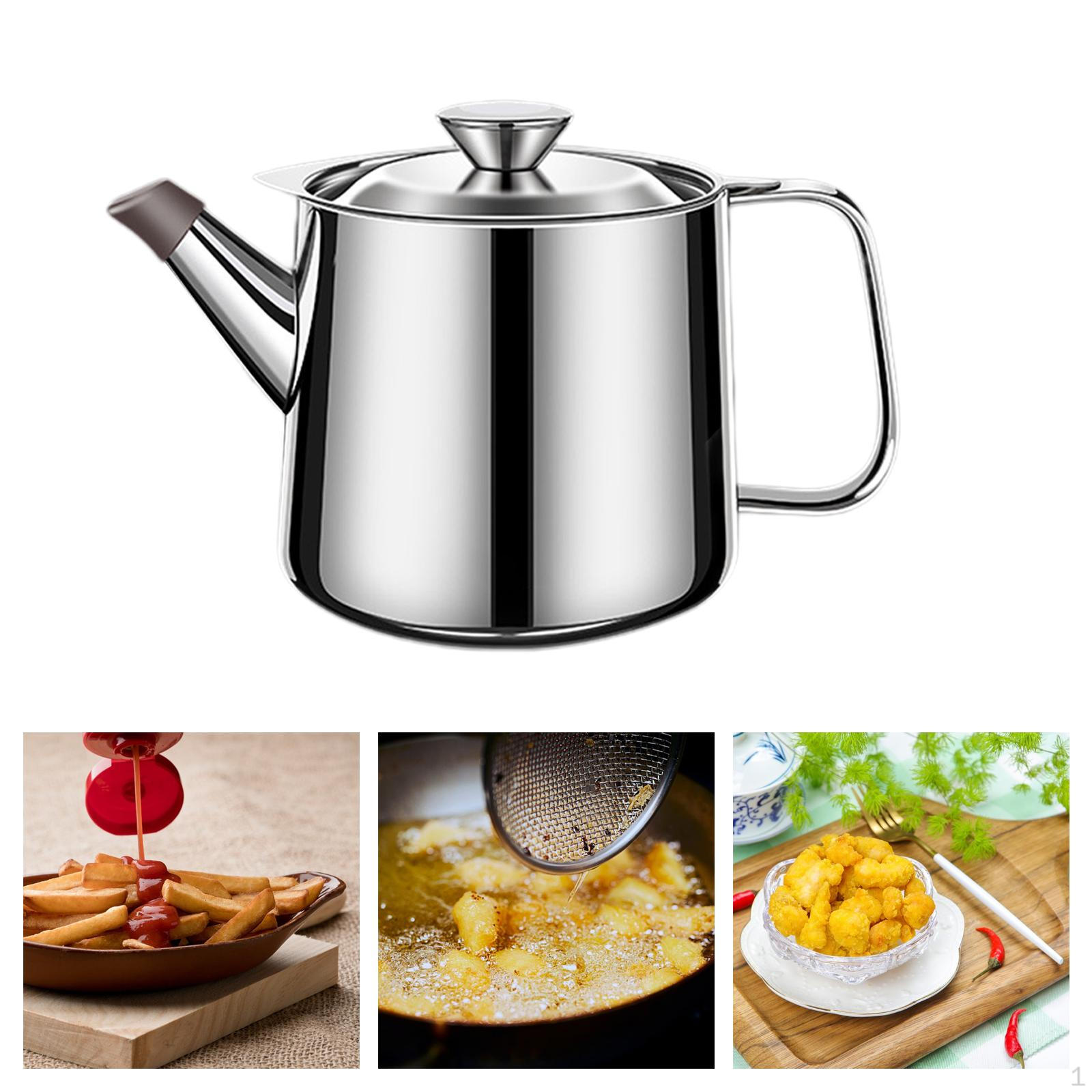 

Контейнер для масла с мелкоячеистым фильтром. Бутылка для раздачи из нержавеющей стали 304. 1.0L