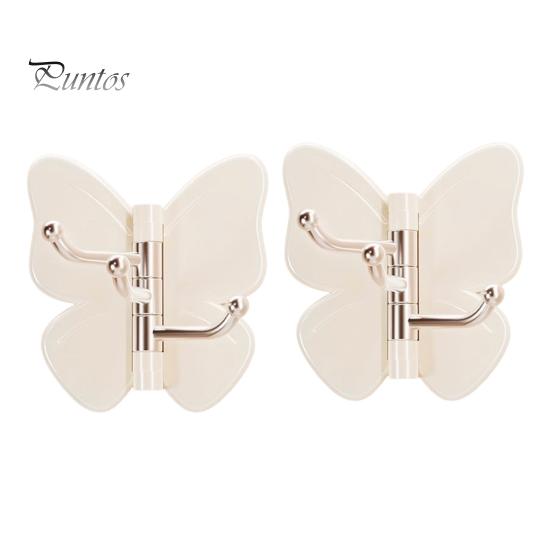 Corner Storage Hooks Rotating Butterfly Adhesive Wall Hooks, 3-Prong No-Drill Swivel Hangers, with Flexible Adjustable Angle Space-Saving Hook,