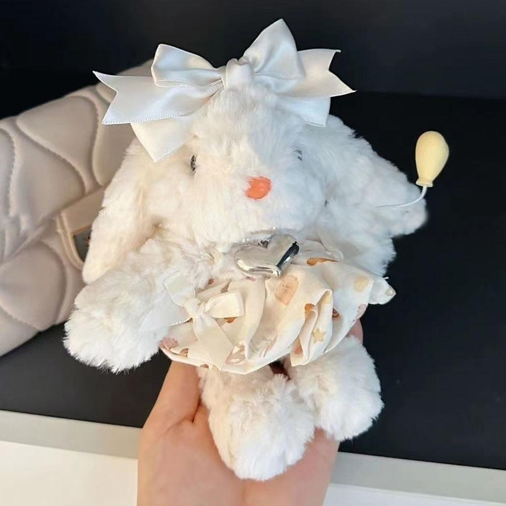 Creative Plush Rabbit Doll Pendant Lop Ears Cartoon Doll Keychain Bowknot Stuffed Hanging Decoration Gifts