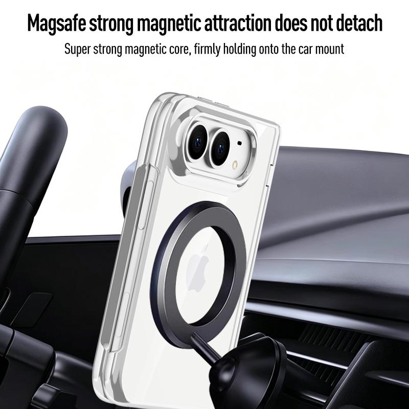 For iPhone Duo iPhone 18 Fold Case With Luxury Electroplating Hinge for Magsafe Magnetic Tempered Film Protection Cover Funda