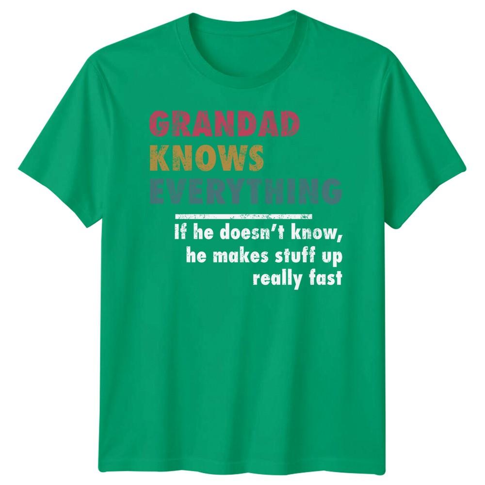 Unisex Grandad Knows Everything Funny Fathers Day Tshirt Tee Best Dad Ever Papafd