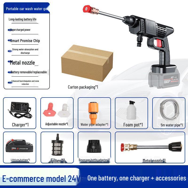 Tragbare Hochleistungs-Kabellose Auto-Wasch-Drucksprühpistole