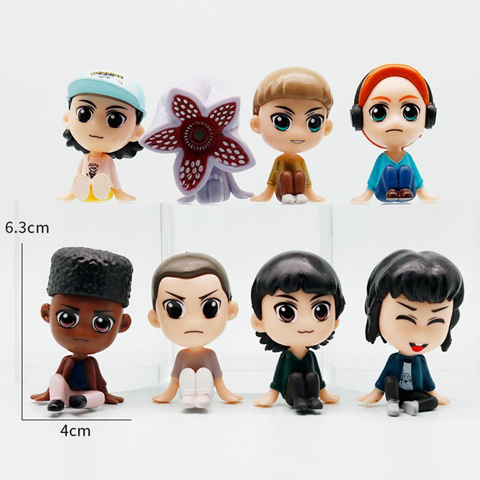 8Pcs Style Q Version Sitting Posture Stranger Popular Things Steve'S Carnivorous Plant Figures Action Decoration Model Latest Year Present