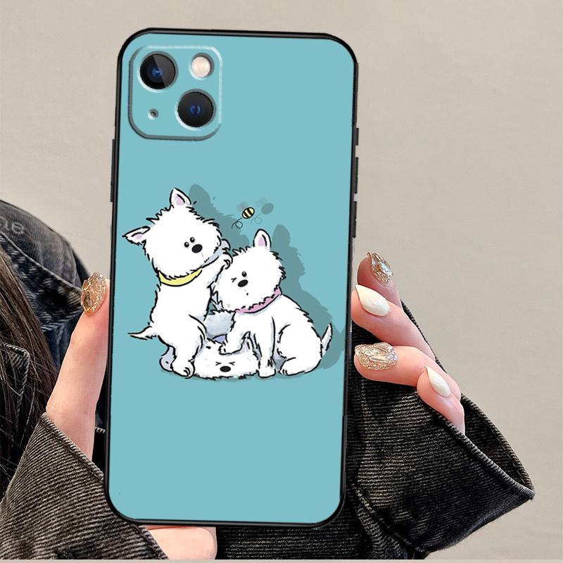 West Highland Terrier Westie Funda For iPhone 15 16 Pro Max 12 13 Mini 11 14 Pro Max XS X XR 15 16 Plus Case