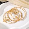 Fashionable and Unique Retro-style Butterfly Open Cuff bracelet5Set Metal Hollow-out Bracelet
