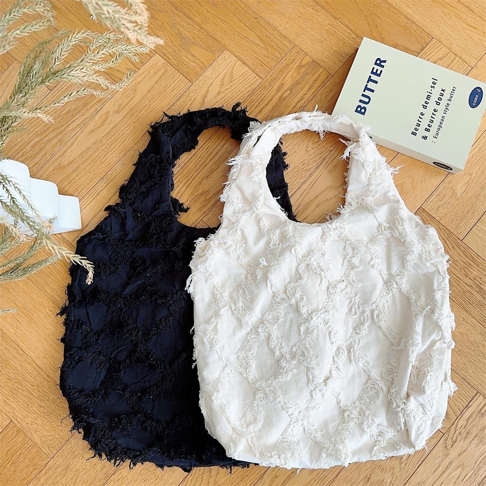 Tassels Diamd Women's Shoulder Bag Large Capacity Female Vest Shopping Bags Soft Canvas Ladies Commute Tote Purse Handbags