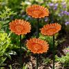 Nostalgie Bee Water Feeder, Handmade Ceramic Flower Garden Stake, Mini Pollinator Watering Station, Small Bird Bath Butterfly Feeder for Outdoor Yard