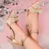 Neue Marke Designer High Heels Luxus Perlen Kristall Fliege Weiße Hochzeitsschuhe Damen Pumps Dünne Ferse Party Schuhe