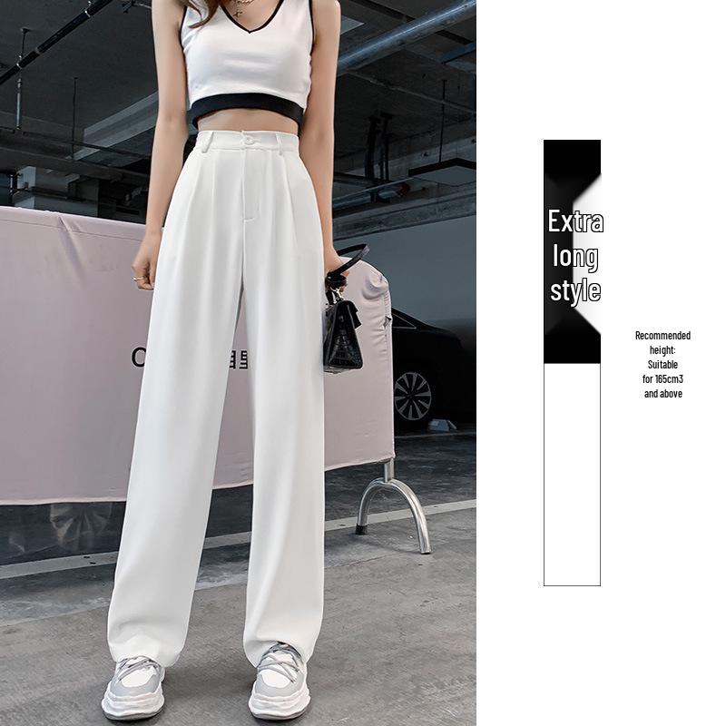 

Women s Khaki High-Waist Loose Slimming Spring 2024 Wide-Leg Suit Pants Large