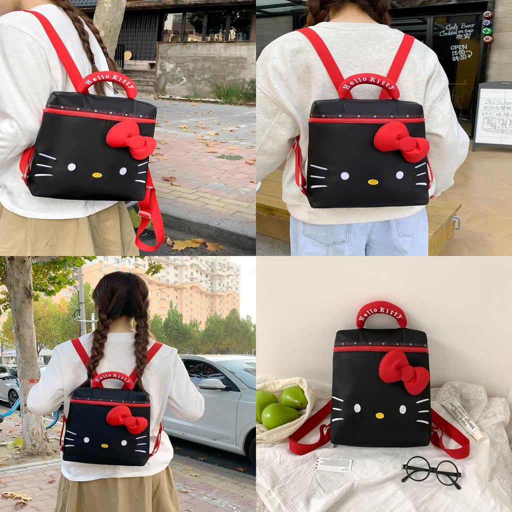 Hello Kitty Backpack For Women Fashionable Nylon Lightweight Casual Daypack