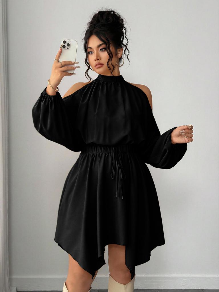 Long Sleeve Autumn Solid Color Dress