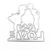 2pc Mixed  Love Letter and Flower Background Frame Metal Cutting Dies Stencils for DIY Scrapbooking Decorative Embossing Handcraft Template